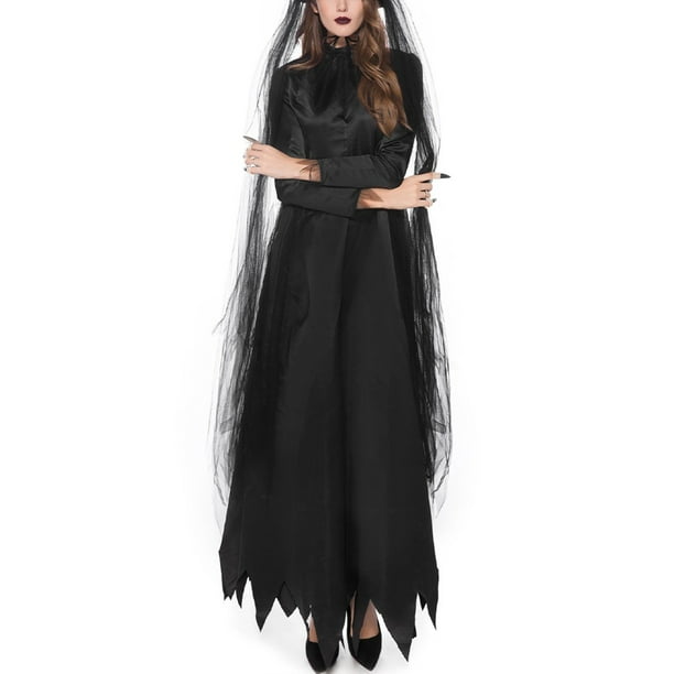 Cape Halloween Fancy Dress Witch Ghost Bride Ice Queen Vampire Red Black White